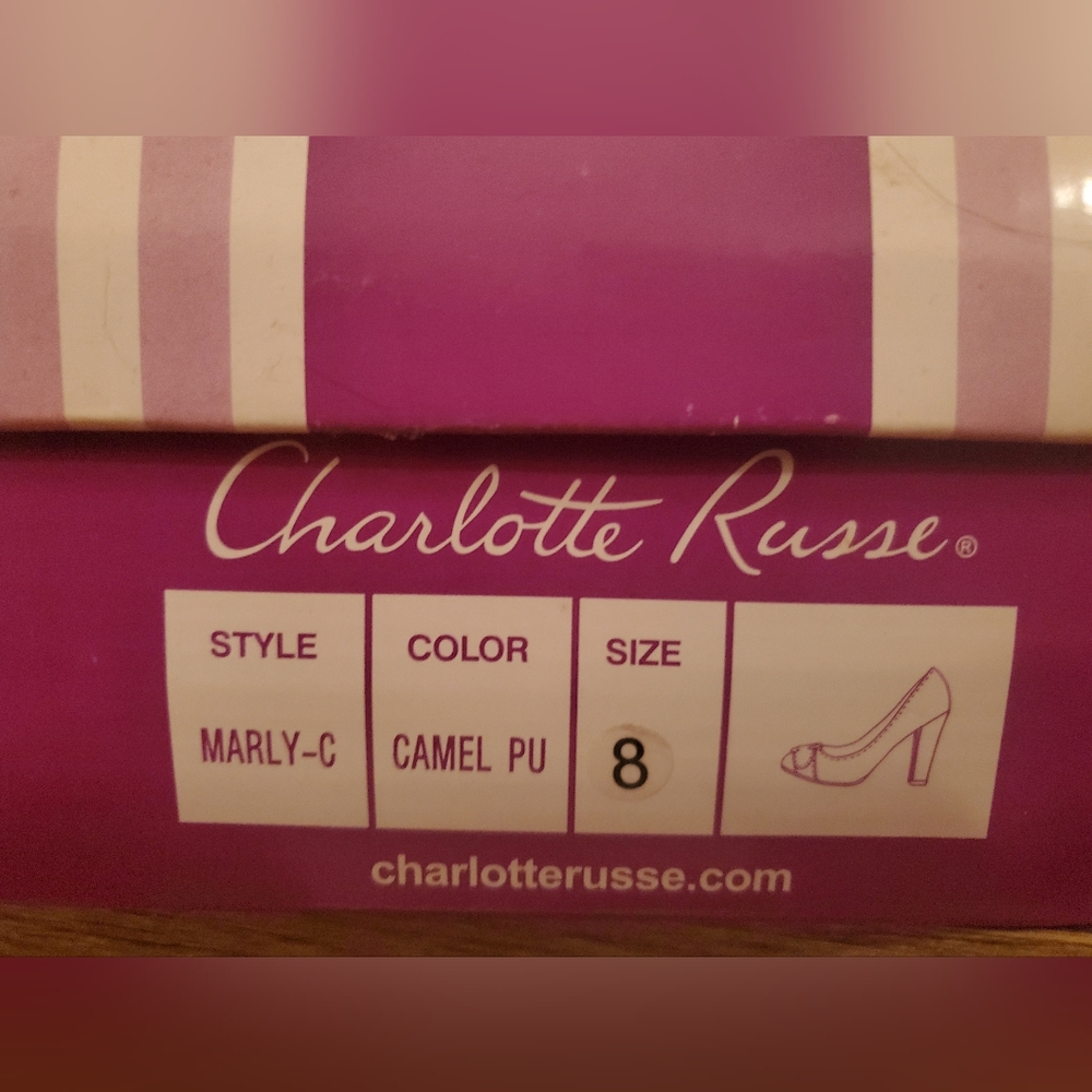 Charlotte Russe Chunky Heels 👠 Size 8 Tan - Picture 6 of 6